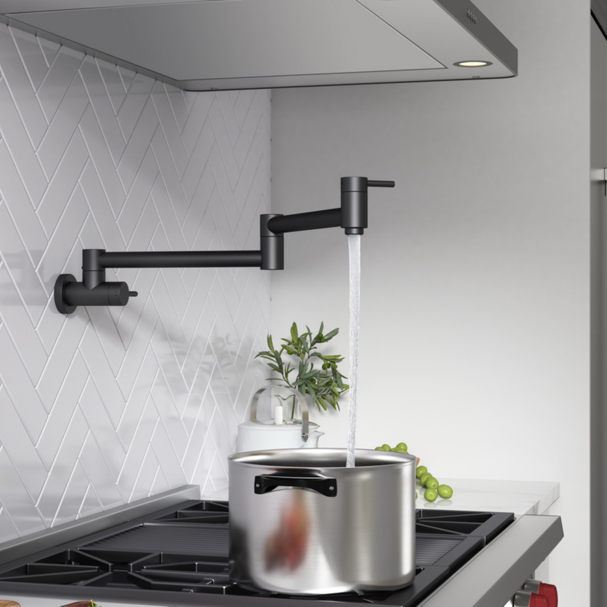 Blue Water Imax w kolorze czarny mat. Bateria kuchenna POT Filler do