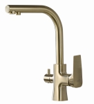 Bateria kuchenna dwuobwodowa Tivoli Mosiądz Antyczny, kran trójdrożny do podłączenia wody filtrowanej i bieżącej.