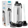 srebrna butelka na wodę 1000 ml wessper