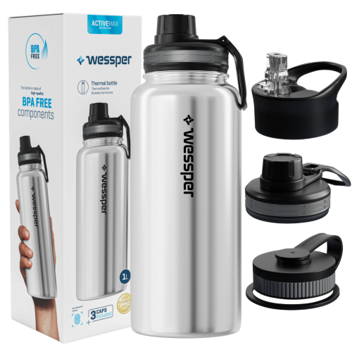 wessper bidon termiczny srebrny 1000 ml