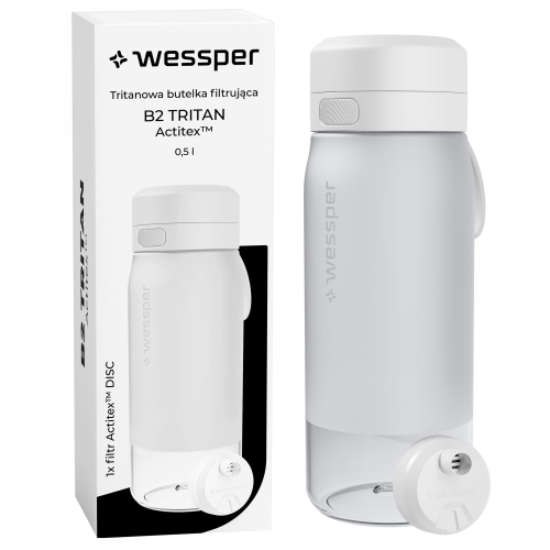 bidon filtrujący wodę wessper biały 500 ml