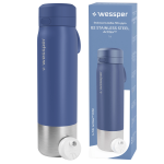 Butelka filtrująca ze stali nierdzewnej Wessper 1000 ml, niebieska.