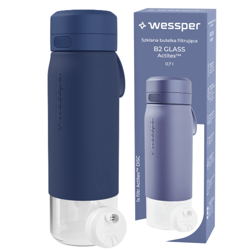 butelka szklana z filtrem wymiennym wessper 700 ml