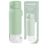 Szklana butelka filtrująca wodę Wessper, miętowa 700 ml.