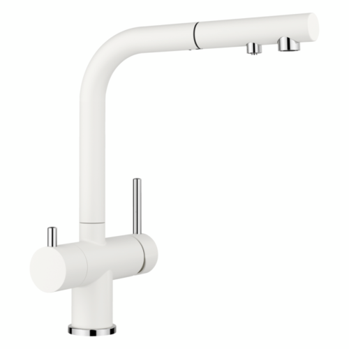 białą bateria z wyciąganą wylewką blanco fontas