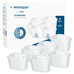 Wkłady filtrujące AquaMax do dzbanka Wessper WES003-6 zestaw 6 sztuk.