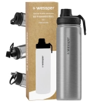 Butelka termiczna na wodę Wessper ActiveMax Steeline 700 ml, kolor srebrny.