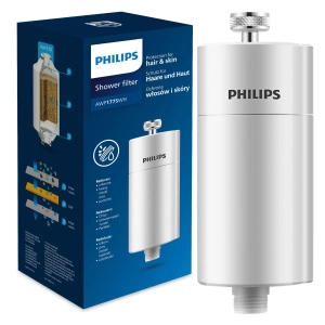 Filtr prysznicowy PHILIPS AWP1775WH kolor biały. Kąpiel i prysznic w czystej wodzie. Filtr wody do słuchawki prysznicowej.