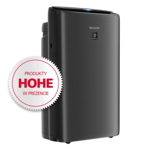 Oczyszczacz powietrza z funkcją nawilżania SHARP UA-KIN42E-H, aplikacja mobilna, kolor Charcoal Gray.