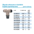 PI101603S John Guest złączka wkręcana trójnik (symetryczna) 1/2“ x 3/8“