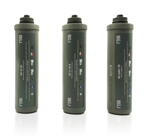 Zestaw wkładów wymiennych do Ultrafiltracji Kuna Filter. Wkład mechaniczny, węglowy oraz membrana ultrafiltracyjna.