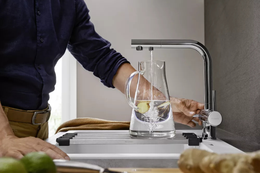 bateria trójdrożna w kolorze stali nierdzewnej blanco