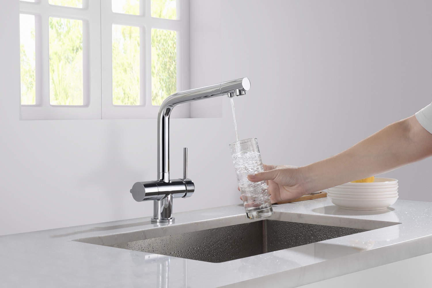 kran 4drożny do wody z filtra i redox