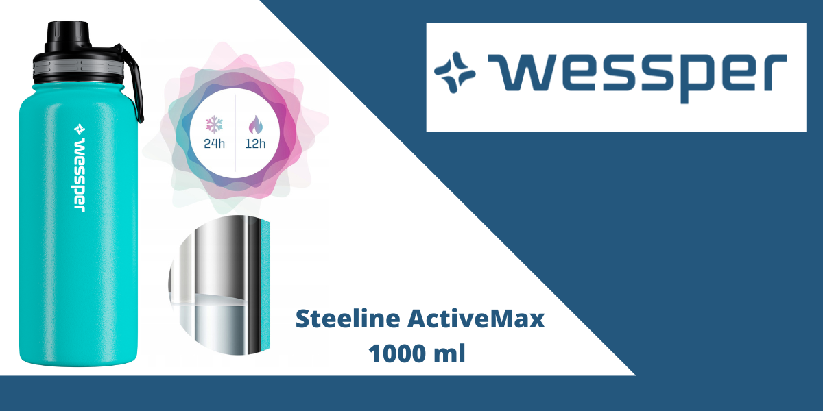 wessper butelka 1 litr w kolorze morskim