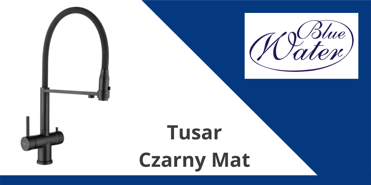 kran do filtra tusar czarny mat