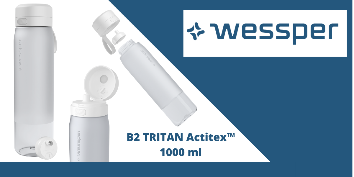 biała butelka na wodę wessper 1000 ml
