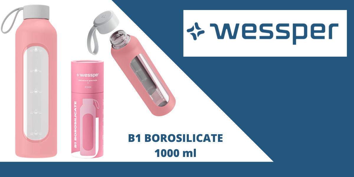 wessper różowa butelka na wodę 1000 ml
