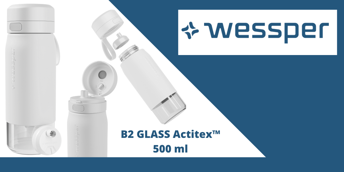 butelka szklana na wodę wessper biała