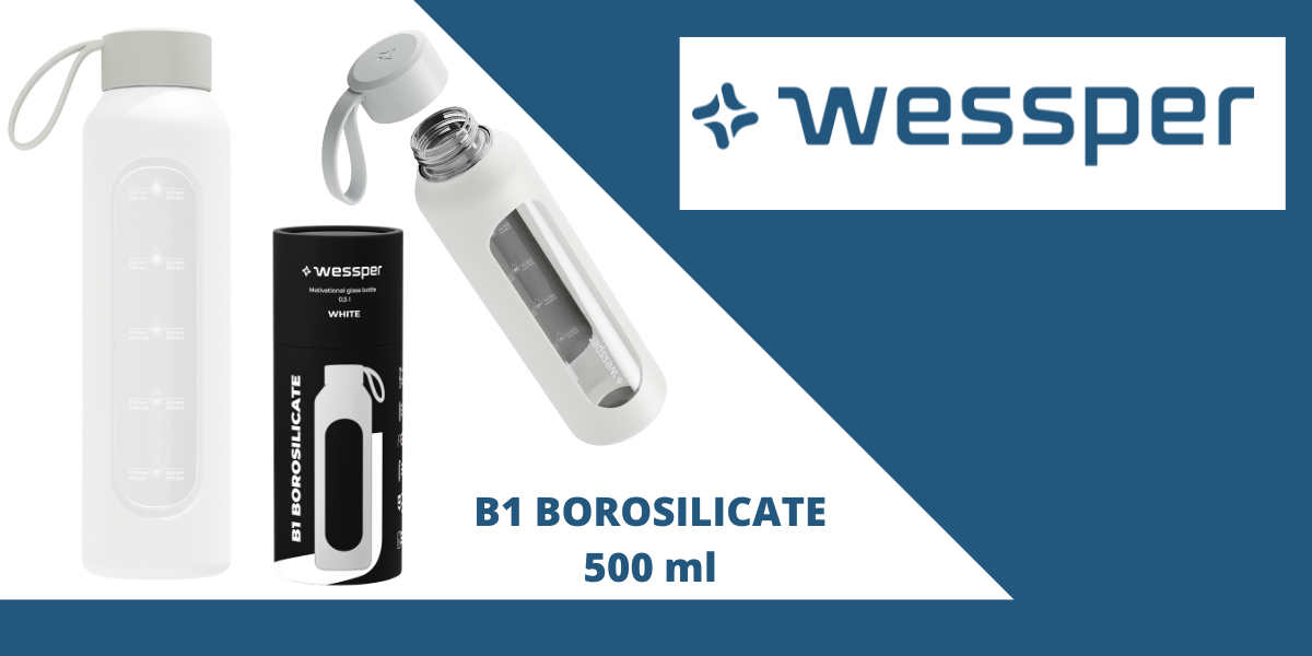 biała butelka 500 ml na wodę