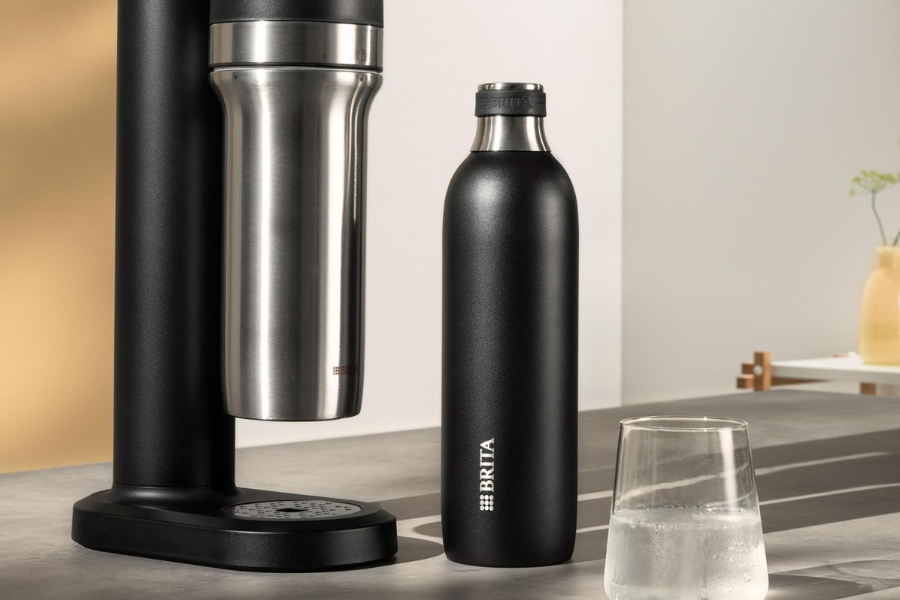 butelka stalowa czarna do saturatora trio