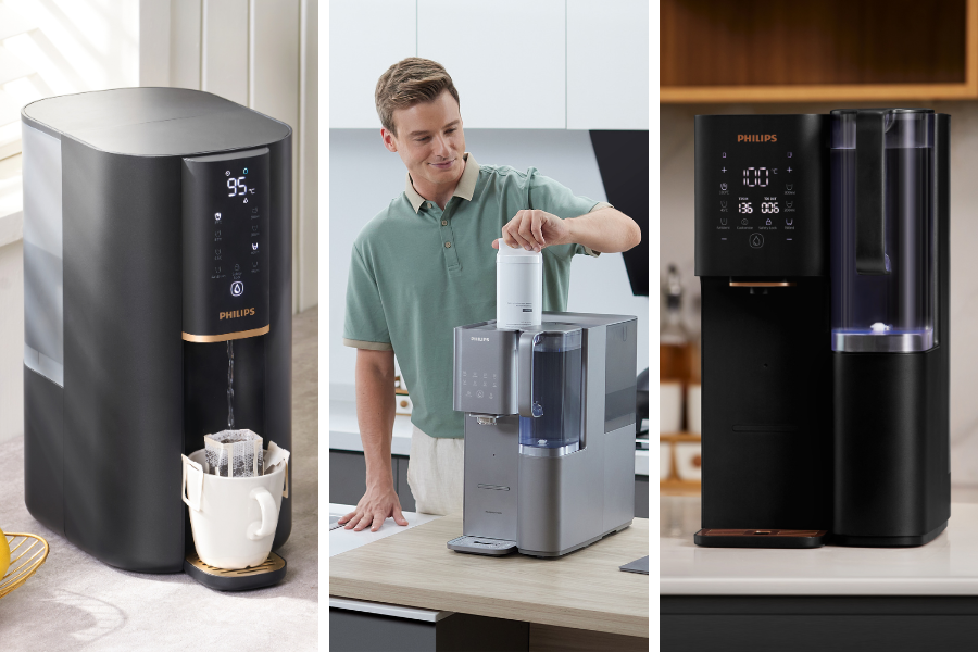 dystrybutory philips z technologią aquaphorin inside