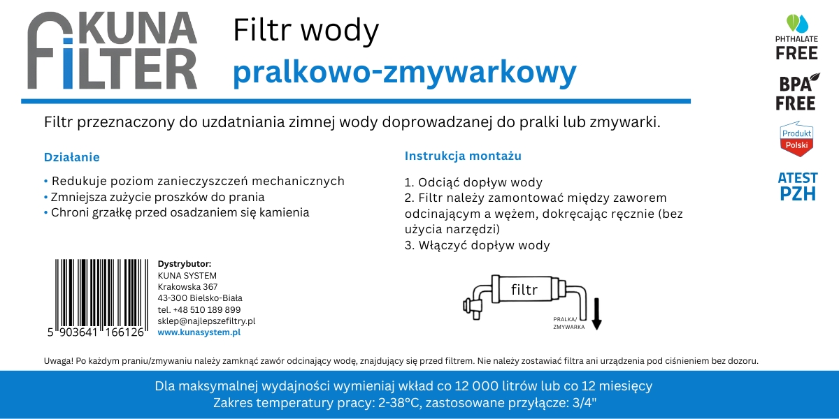 filtr wody do pralki i zmywarki luna filter
