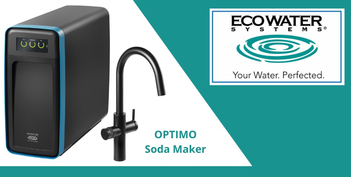 ecowater optimo soda maker z wylewką w kolorze czarny mat