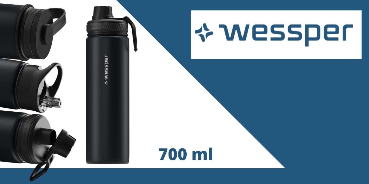 butelka termiczna wessper 700 ml czarna