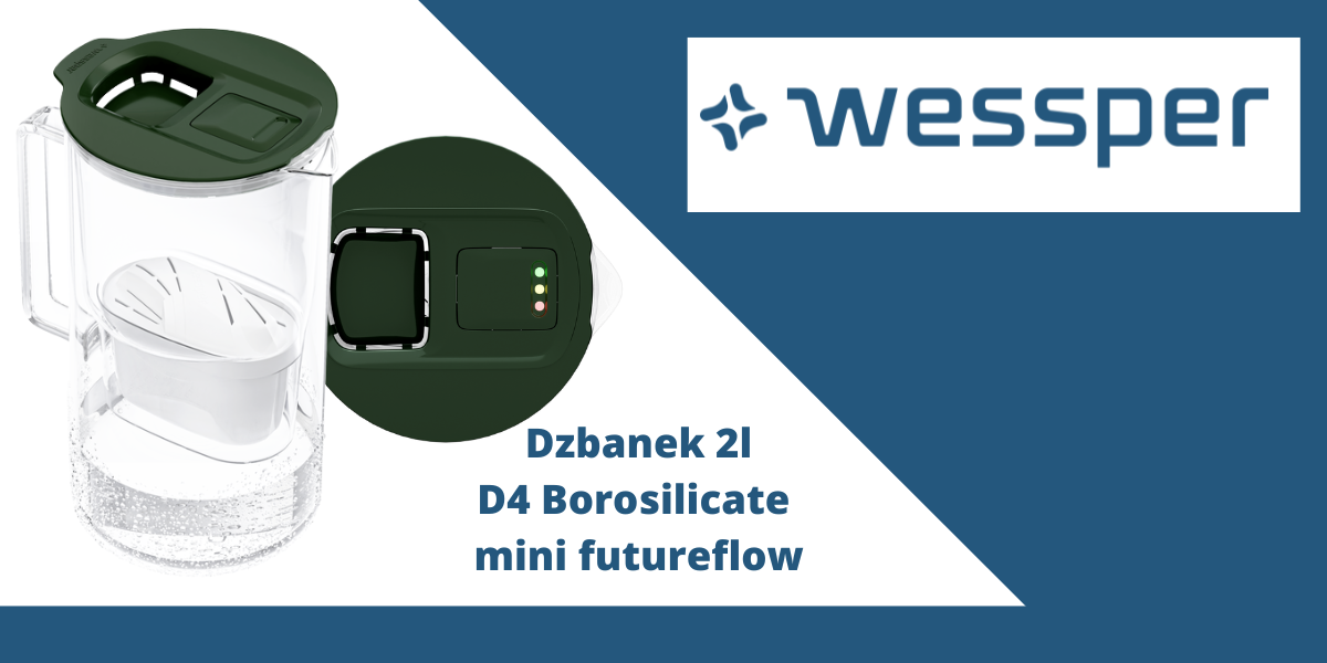 szklany zielony dzbanek filtrujacy wessper